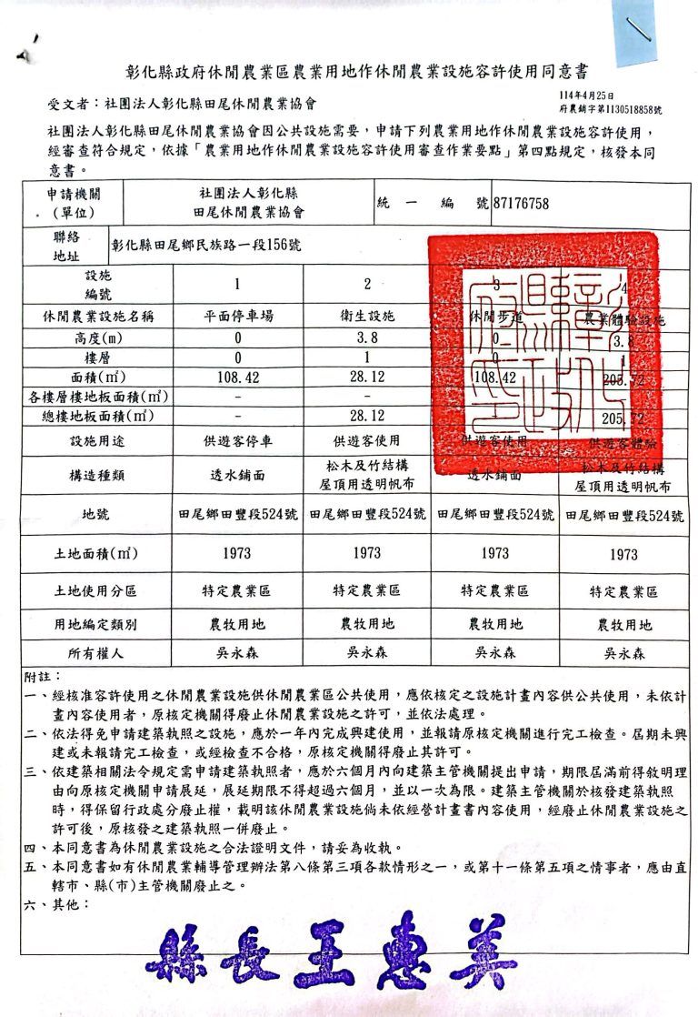 🌱 彰化首案！「公共設施使用許可」