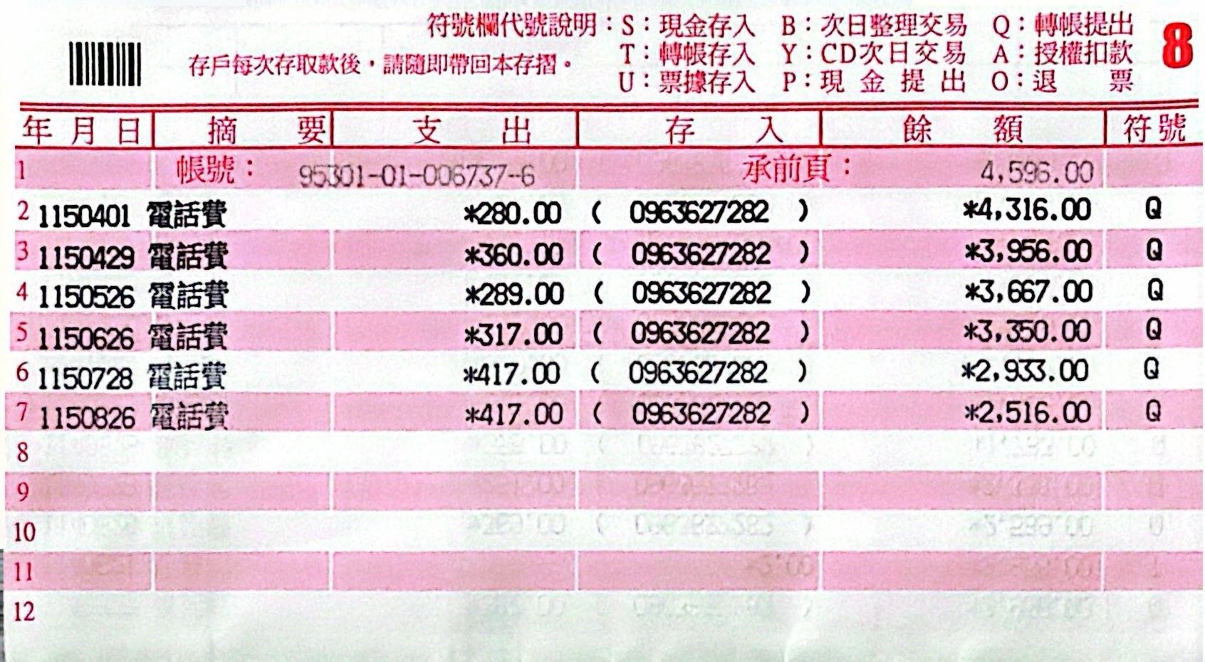 2026年(115)銀行存款明細